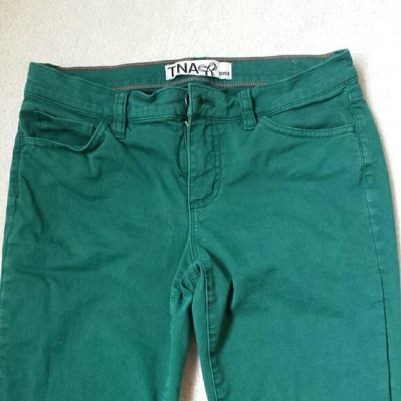EMERALD GREEN ARITZIA TNA SKINNY PANTS SIZE XSMALL - Picture 1 of 2